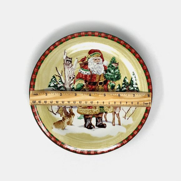 Set Of 3 Noble Excellence Woodland Santa Salad Plates - Picture 3 of 8